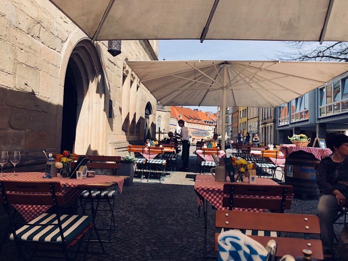 Die Terrasse von Lutter & Wegner, Ratskeller, Markt 30